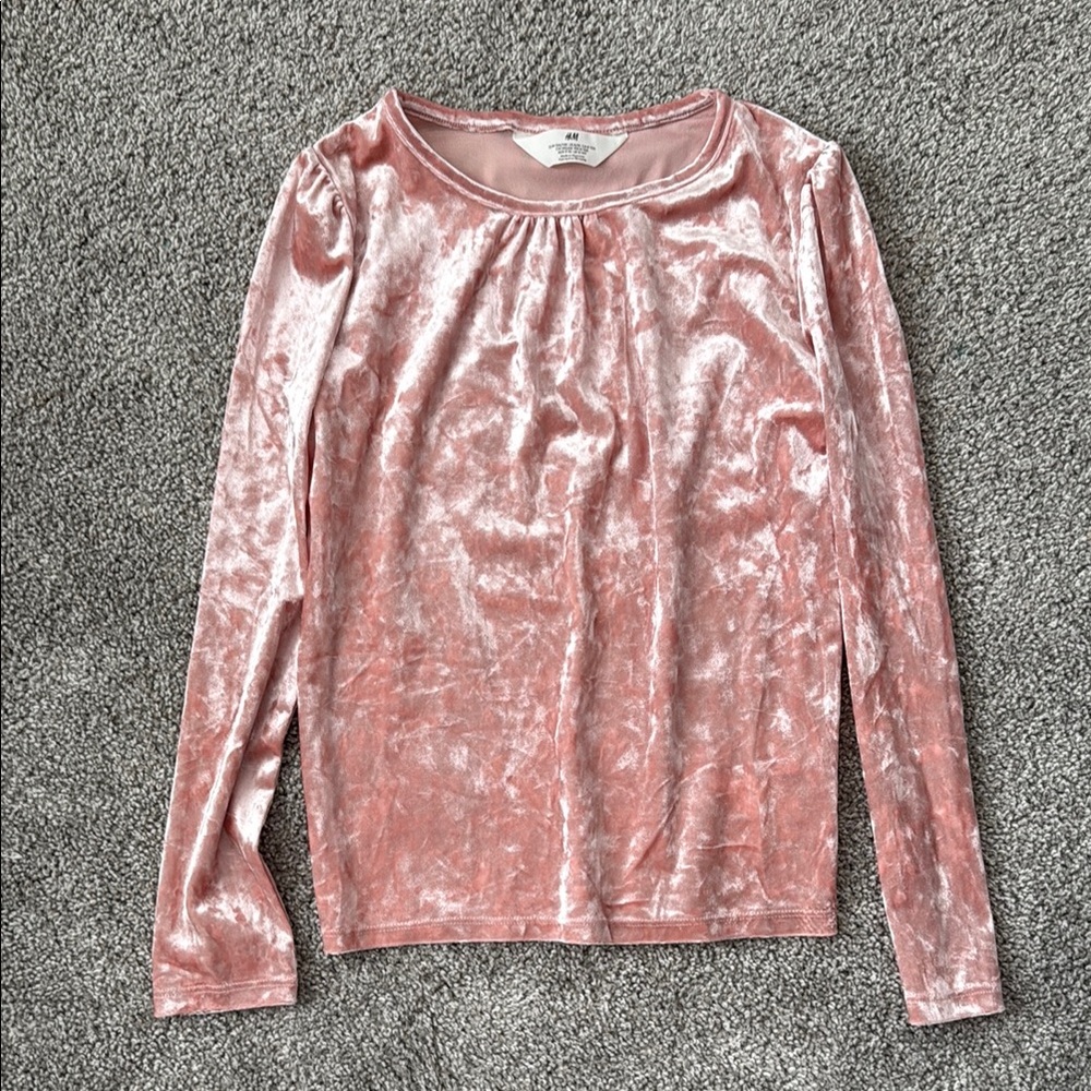 H&M Pink Velvet Long Sleeve Tee